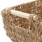 Casafield Set of 2 Water Hyacinth Seagrass Oval Storage Baskets with Wooden Handles - Woven Bin Organizers